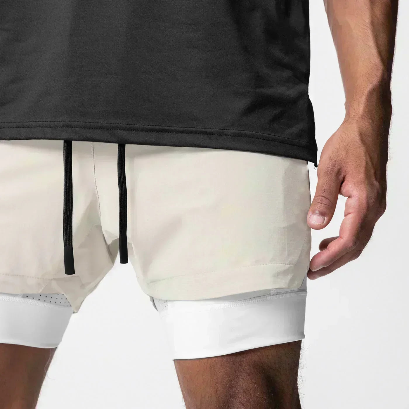 Dragon Ball Goku Anime Gym Shorts Men Double-layer 2-in-1 Sports Pants New Summer Japanese Cartoon Print Beach Pants Streetwear
