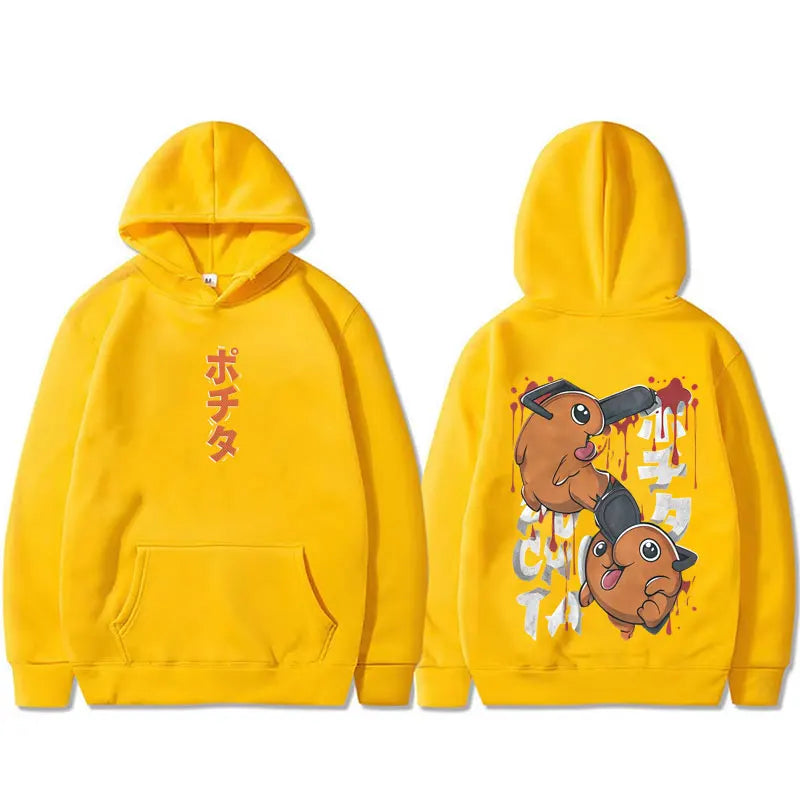 Chainsaw Man: Denji Pochita Funny Graphic Hoodie Men Women Clothing Manga Oversized Hooded Sweatshirt Male Vintage Hoodies