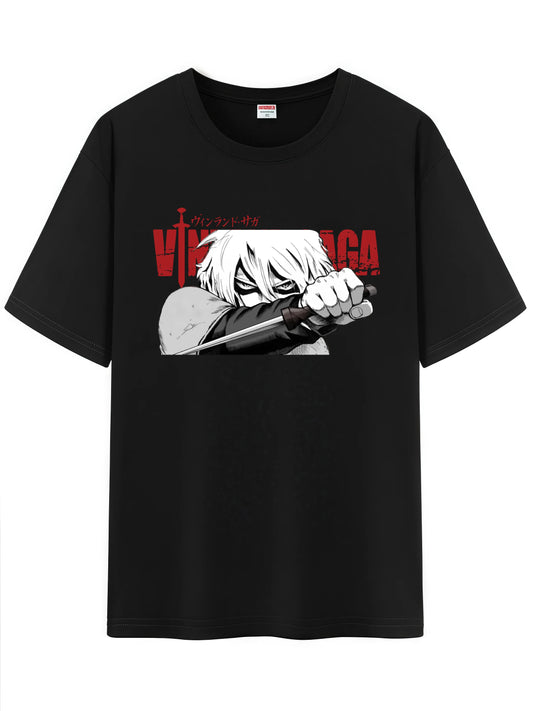 Vinland Saga: Unisex Japanese Pattern T-Shirt,  Character Graphic Short Sleeve Regular Fix Tee Shirt
