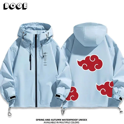 Naruto: Shippuden Akatsuki Organization Cartoon Jacket 2D Student Couple Hooded Coat Jacket Top Anime Peripheral Wholesale
