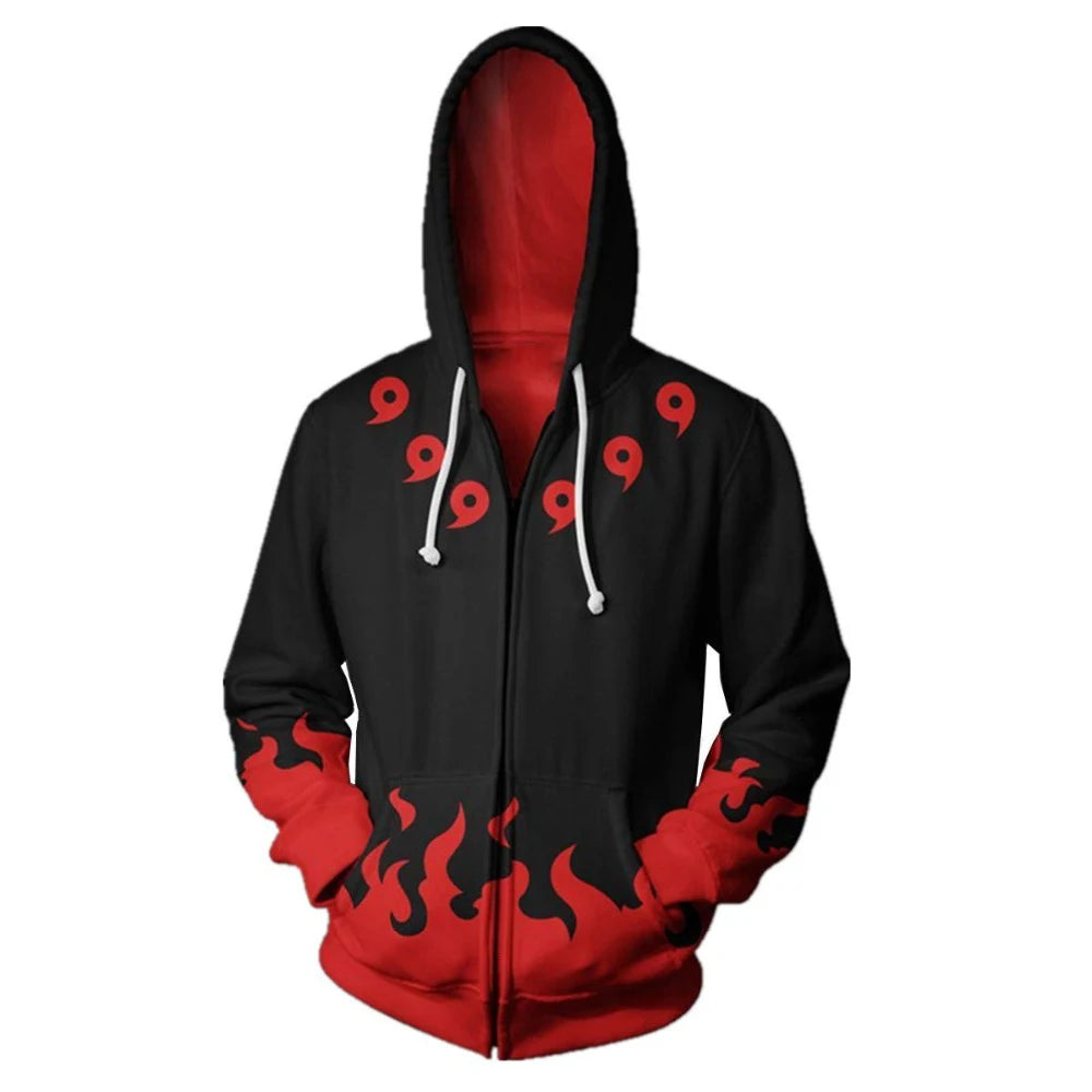 Naruto: Anie Zip Hoodie Jackets Cosplay Clothes Costumes Men Hoodies Sweatshirts Zipper Tops