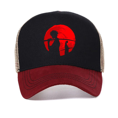 Samurai Champloo :print baseball cap Unisex Leisure adjustabl mesh trucker caps Breathable Snapback hat