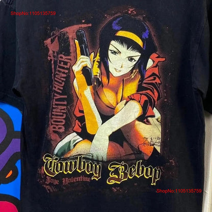 Cowboy Bebop: Faye Valentine Black short sleeve T Shirt Reprint KH15717 vintage Washed Versatile Breathable Stylish Comfortable