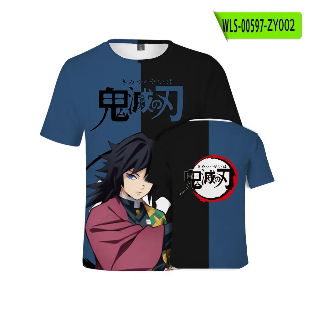Demon Slayer: Kamado Tanjirou  T shirt 3D  Short Sleeve Y2k Tees