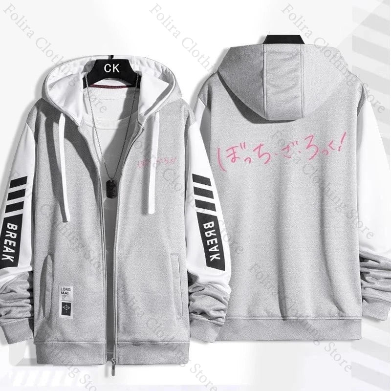 Bocchi The Rock: Series Print Hoodie Men Women Autumn Winter Clothing Zip Coat Casual Daily Wear Men's Hoodies