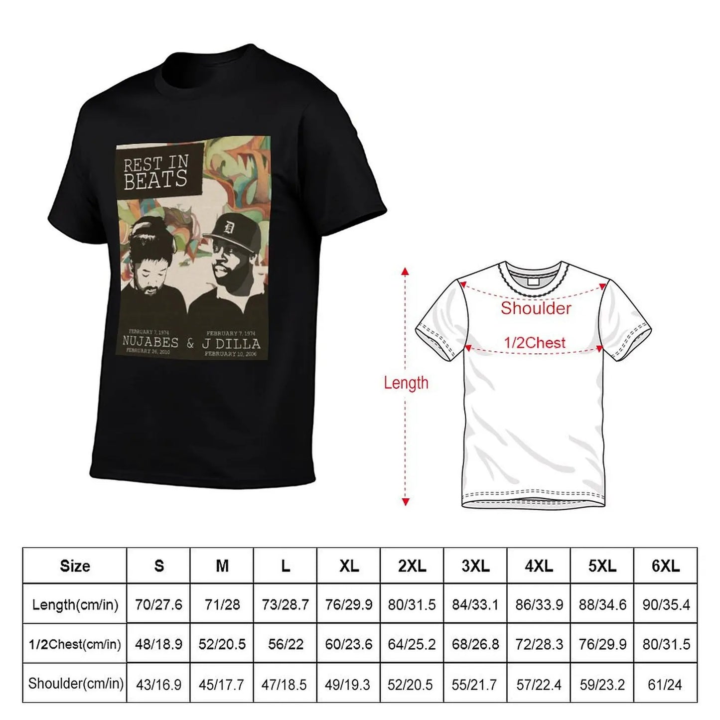 Nujabes and J Dilla: T-Shirt Basic Crew Neck Short Sleeve Top