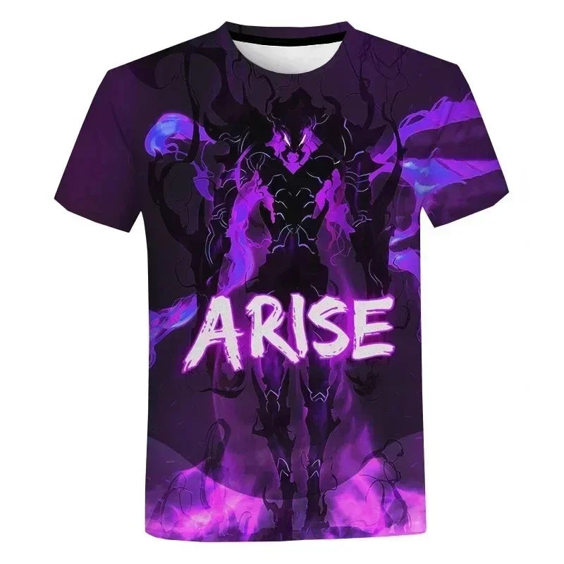 Korea Solo Leveling Anime Comics 3D Print role hobby clothing Short Sleeve T-shirt Oversized Top Quick-drying Tee animation fans