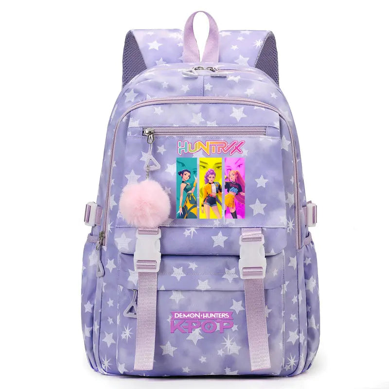KPop Demon Hunters: Student Backpack Large Capacity Schoolbag Teenagers Student Backpack Women's Travel Laptop Bagpack