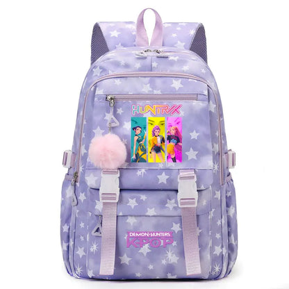 KPop Demon Hunters: Student Backpack Large Capacity Schoolbag Teenagers Student Backpack Women's Travel Laptop Bagpack