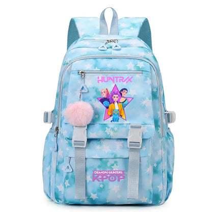 KPop Demon Hunters: Student Backpack Large Capacity Schoolbag Teenagers Student Backpack Women's Travel Laptop Bagpack
