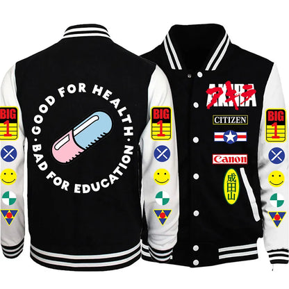Anime Akira Print Baseball Uniform Men's 90s Manga Kaneda Shotaor Cosplay Graphic Sweatshirts Streetwear Jacket Unisex Tops
