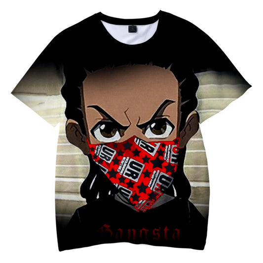 The Boondocks:  3D T-shirt O-Neck Men's Tshirt Women Short Sleeve Casual Harajuku Streetshirt Unisex Oversized Clothes