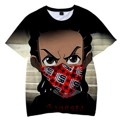The Boondocks:  3D T-shirt O-Neck Men's Tshirt Women Short Sleeve Casual Harajuku Streetshirt Unisex Oversized Clothes