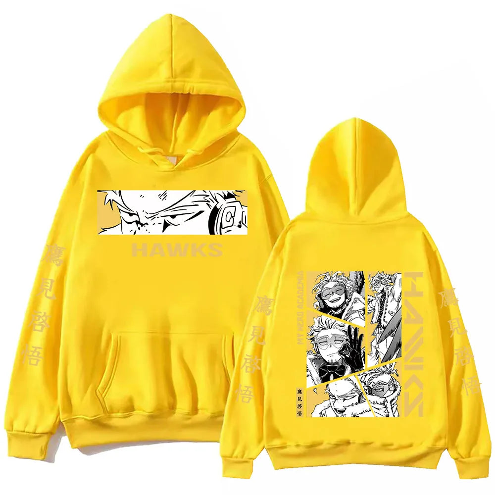 My Hero Academia: Hawks Hoodie For Men Women Winter Spring Fleece Sweatshirts Comfortable Casual Loose Hooded Streetwear