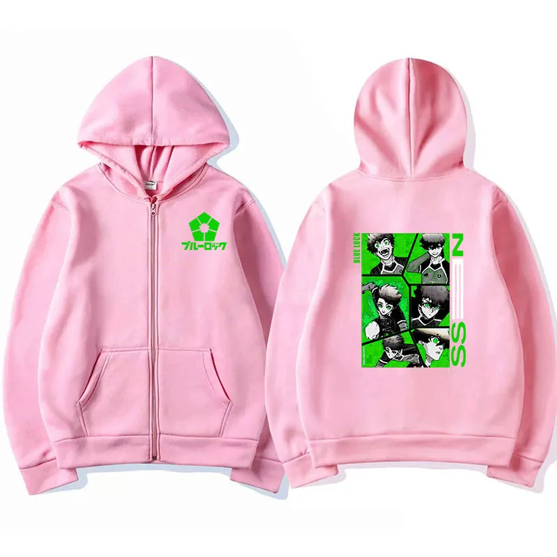 Blue Lock: Kunigami Rensuke Men Zipper Hoodie Spring Autumn Women Sweatshirt 2025 New Cartoon Anime Couple Jackets Coat