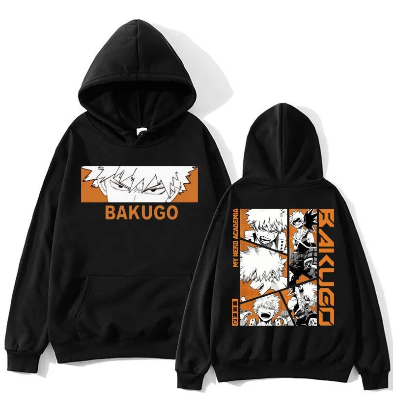 My Hero Academia: Hoodie Bakugou Katsuki Trend Harajuku Manga Long Sleeve Men Women Fleece Loose Pullover Streetwear