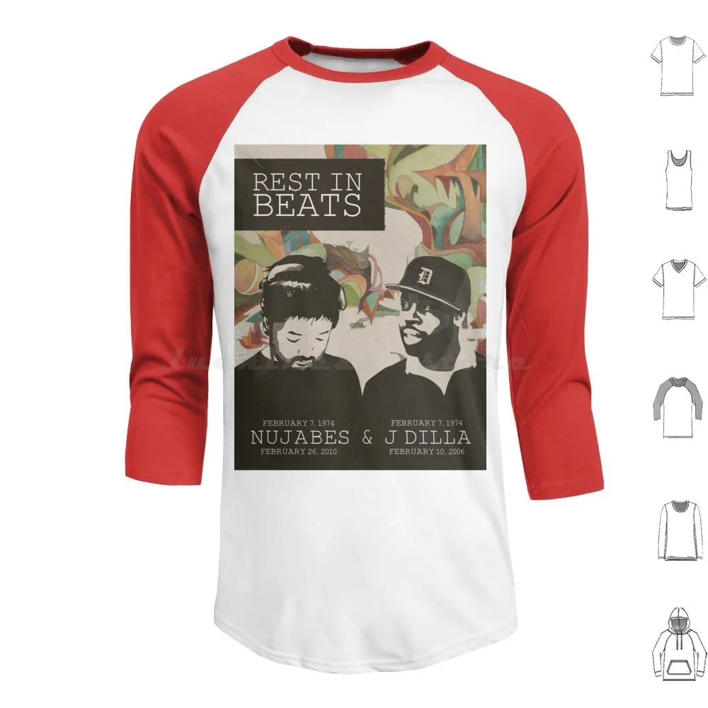 Samuari Champloo: Nujabes And J Dilla Hoodies Long Sleeve Nujabes Hip Hop Rap Japanese J Dilla Fat Jon Album Soundtrack Champloo Chill