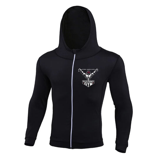 Baki: Print Fitness Running Jackets for Men Sports Athletic Hooded Coats Quick Dry Stretch Outwear Long Sleeve Zip Up Tops