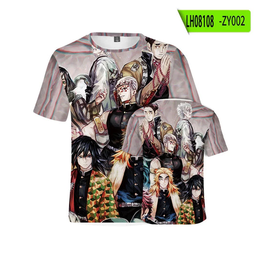 Demon Slayer: Kamado Tanjirou  T shirt 3D  Short Sleeve Y2k Tees