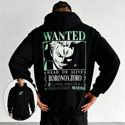 One Piece: Japanese  Print Hoodie Roronoa Zoro Graphic Hoodies Long Sleeve Pullover Sweatshirt Y2K Harajuku Clothing