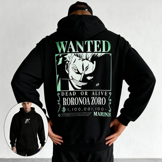 One Piece: Japanese  Print Hoodie Roronoa Zoro Graphic Hoodies Long Sleeve Pullover Sweatshirt Y2K Harajuku Clothing