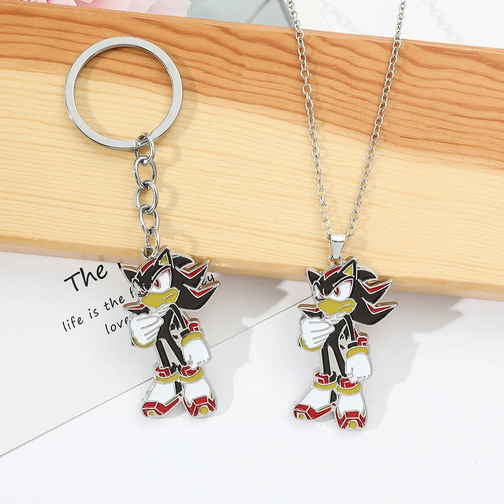 Sonic the  Hedgehog: Shadow The Hedgehog Pendant Character Necklace OR Keychain