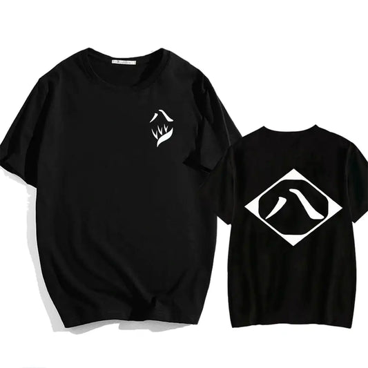 Bleach: Soul Society  Print T-shirt  Oversized Casual Cotton Black and White Short Sleeves Men's Clothing