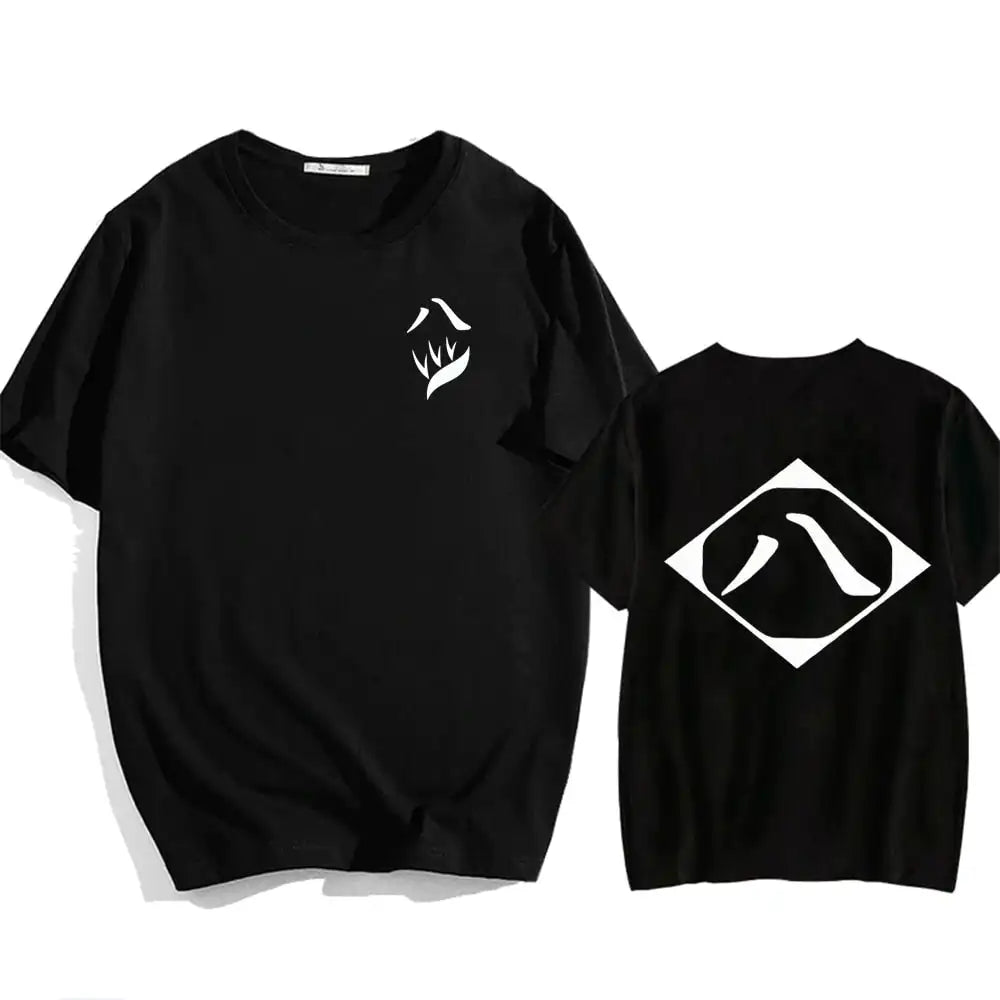 Bleach: Soul Society  Print T-shirt  Oversized Casual Cotton Black and White Short Sleeves Men's Clothing