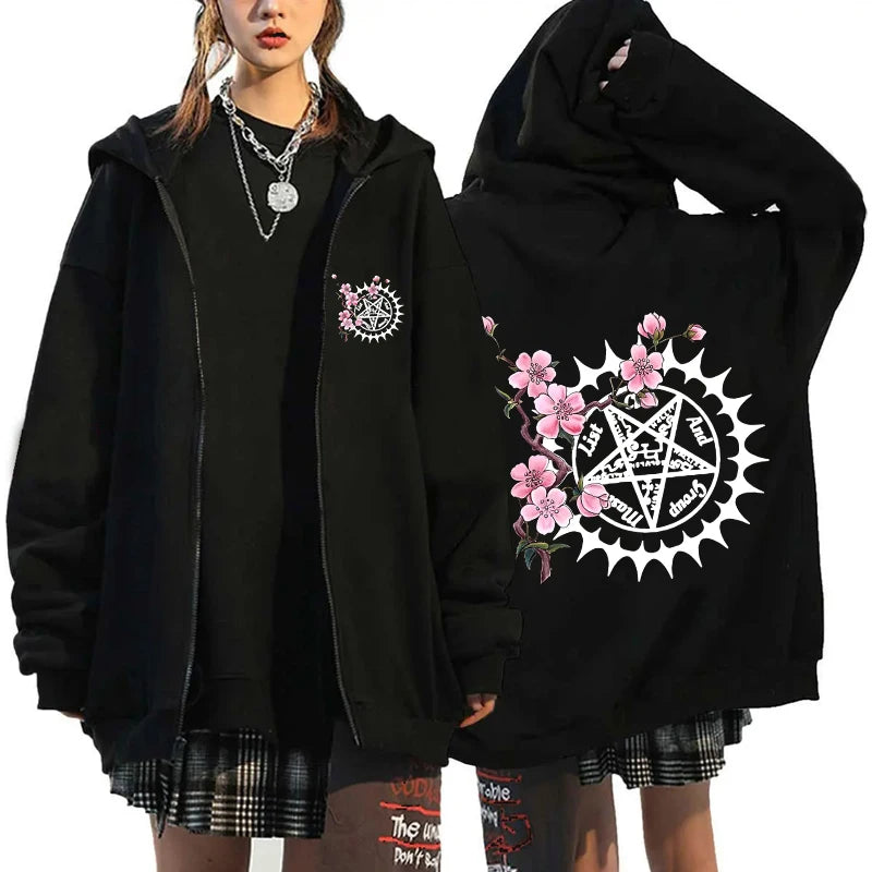 Anime Black Butler Michaelis Sebastian Phantomhive Ciel Print Hooded Men Women Hoodies Casual Sweatshirt Harajuku Zipper Jacket