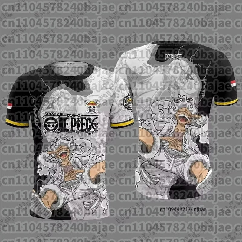 One Piece: Luffy Gear5 Man Football Jersey Summer T-shirt men Vintage Fashion Sport Women pulovers kids' tops t-shirt