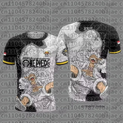 One Piece: Luffy Gear5 Man Football Jersey Summer T-shirt men Vintage Fashion Sport Women pulovers kids' tops t-shirt