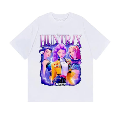 Huntrix Kpop Demon Hunters Movie 2025 Graphics T Shirts Men Women's High Quality Fashion Oversized Cotton T-shirt Harajuku Tops