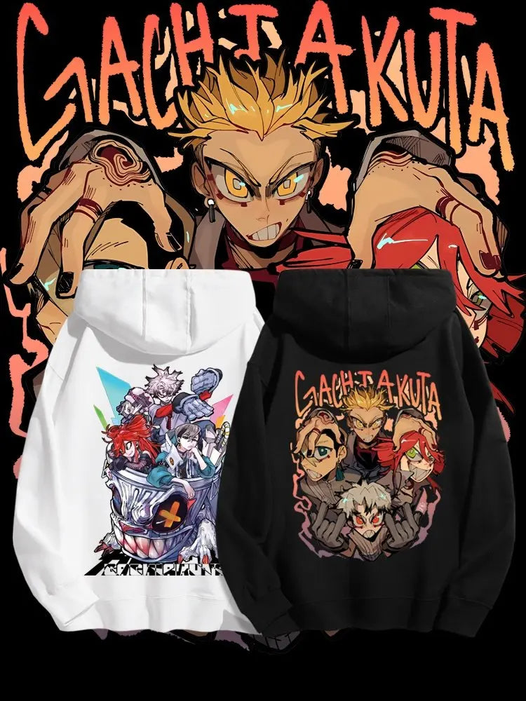 Gachiakuta:  Rudo Enjin Hoodies Men Women Fleece Warm Oversized Hooded Sweatshirt Pullover Casual Loose Street Female Male Clothes