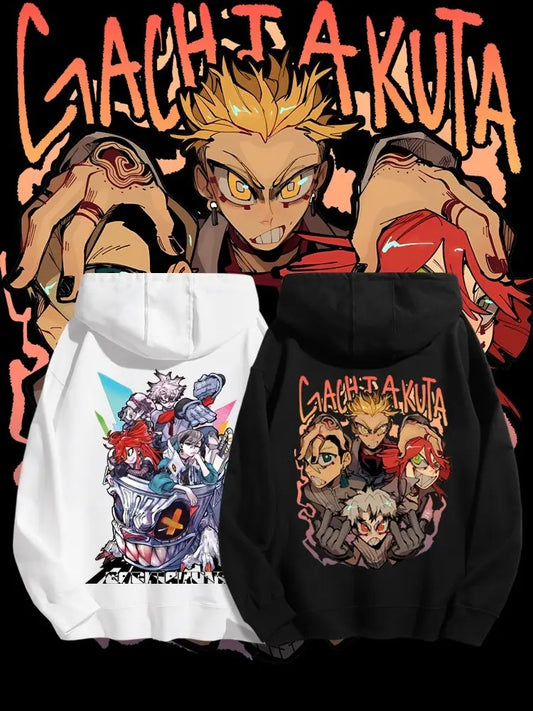 Gachiakuta:  Rudo Enjin Hoodies Men Women Fleece Warm Oversized Hooded Sweatshirt Pullover Casual Loose Street Female Male Clothes