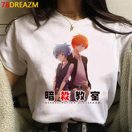 Assassination Classroom: Tshirt Clothes Women Couple  White T Shirt Casual Harajuku Kawaii Summer Top Tshirt White T Shirt
