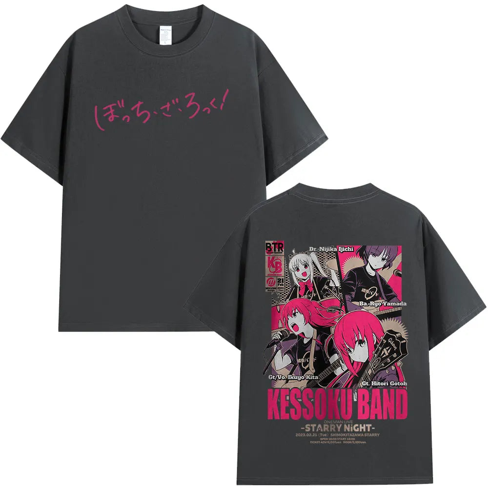 Bocchi The Rock: T Shirt Manga Hitori Gotoh Yamada Ryo Kita Ikuyo Ijichi Nijika T Shirts Cotton Casual Oversized T-shirts