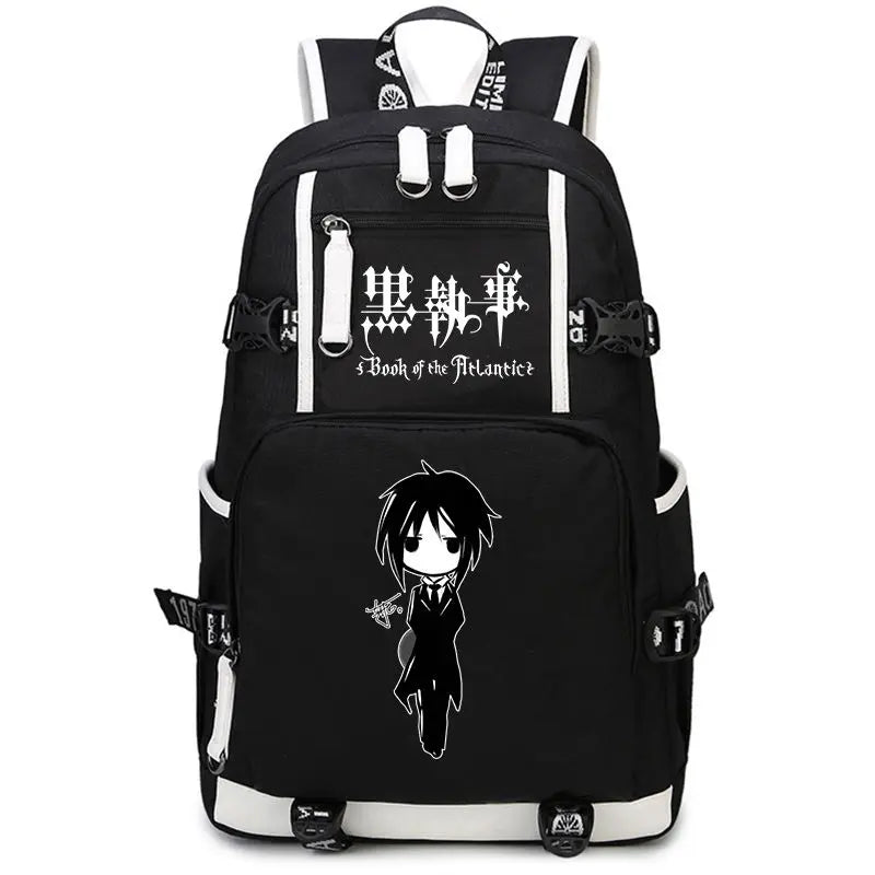 Black Butler: USB Backpack Book Bag Casual Travel Computer Men Women Girl Boys Cosplay Bag Schoolbag Laptop Bags