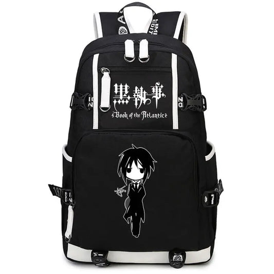 Black Butler: USB Backpack Book Bag Casual Travel Computer Men Women Girl Boys Cosplay Bag Schoolbag Laptop Bags