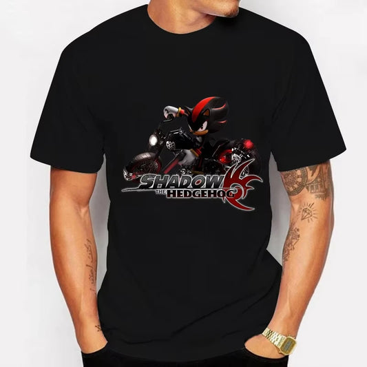 Sonic The Hedgehog: Adult Cotton T-shirt Fashion Printed Top Anime Clothes Short Sleeve Clothing Shadow The Hedgehog