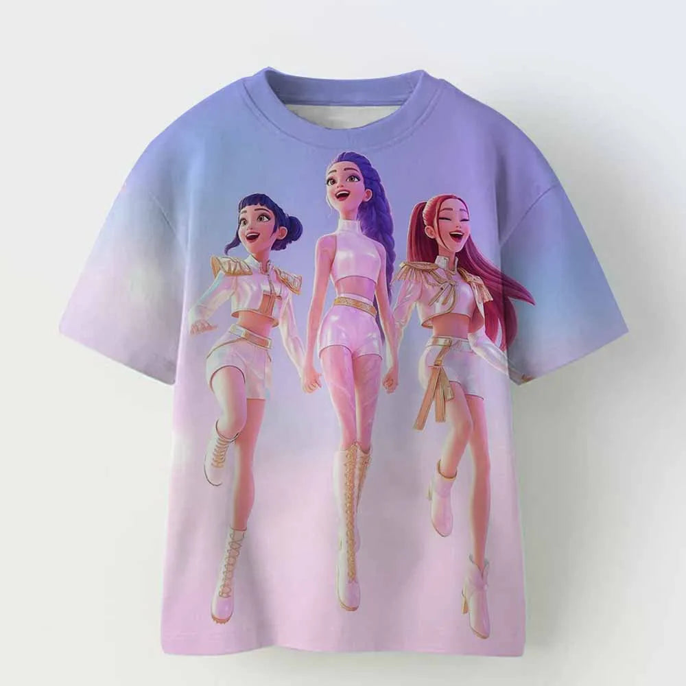 K Pop Demon Hunters: Children's T-shirts, fashionable T-shirts with movie themes, Short-Sleeved Fun T-shirt as a Gift"
