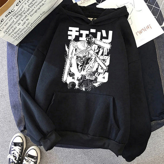 Chainsaw Man: Plus Size Sweatshirt Harajuku  Long Sleeve Pullover Casual Streetwear Clothes Tops