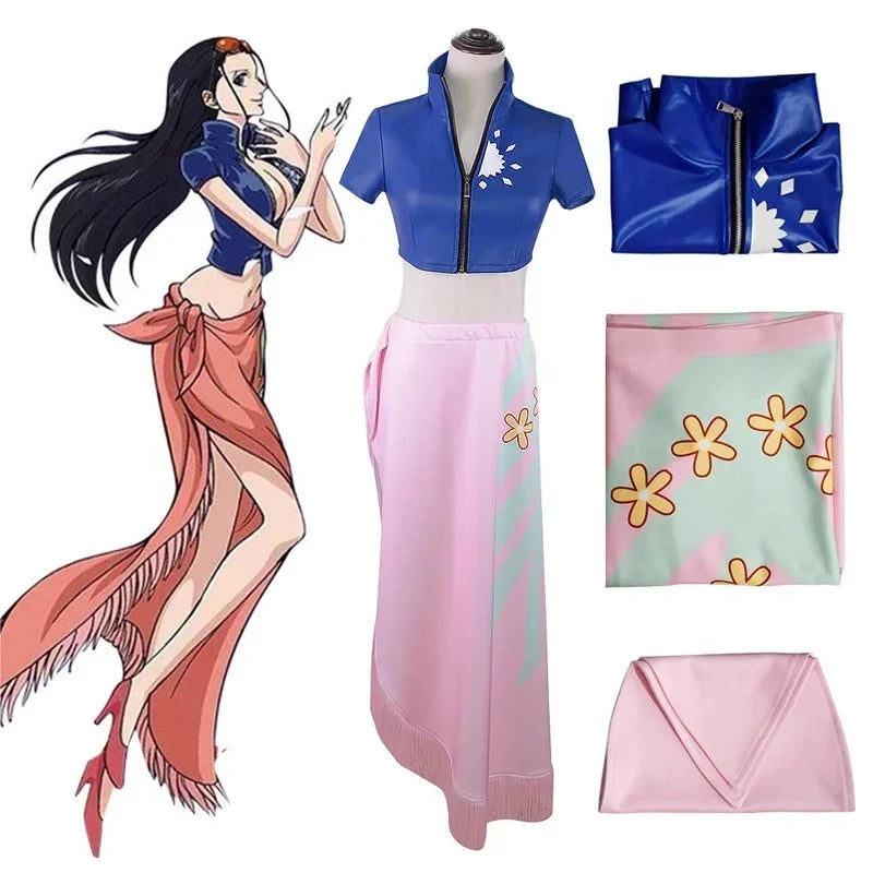 One Piece: Anime une pièce Nico Robin Cosplay Costume haut et Wrap Skirfor femmes une pièce Anime Nico Robin tenue robe