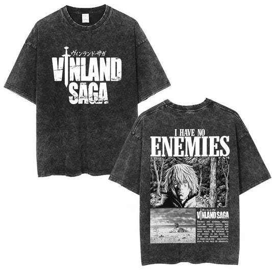 Vinland Saga: T-shirt Manga Thorfinn Karlsefni Graphic Vintage Washed T Shirt Men's Women Casual Cotton Oversized T-shirts
