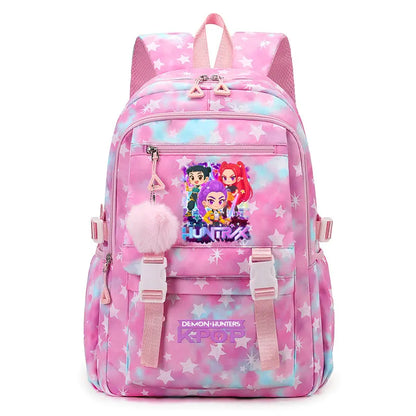 KPop Demon Hunters: Student Backpack Large Capacity Schoolbag Teenagers Student Backpack Women's Travel Laptop Bagpack