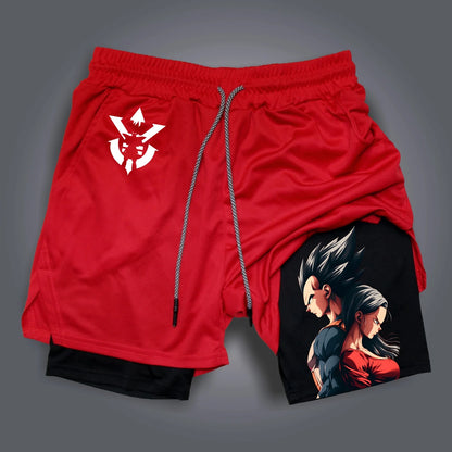 Dragon Ball: GOKU Vegeta Anime Printed Double Layer Shorts 2026 American Summer Men's and Women's Quick Dry Fashion Sports Shorts