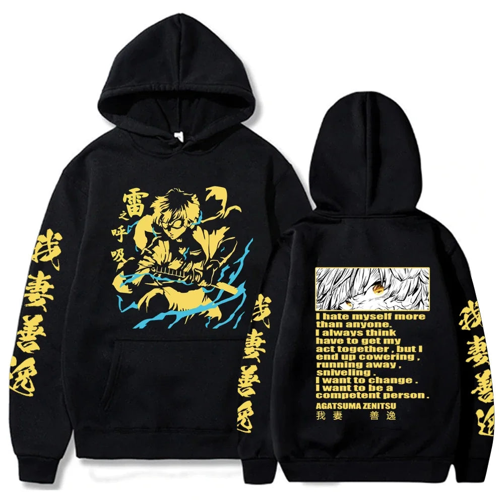 Demon Slayer: Tomioka Giyuu Japan Anime Printed Plus Size Hoodie Women Sweatshirts Winter Warm Unisex Casual Streetwear