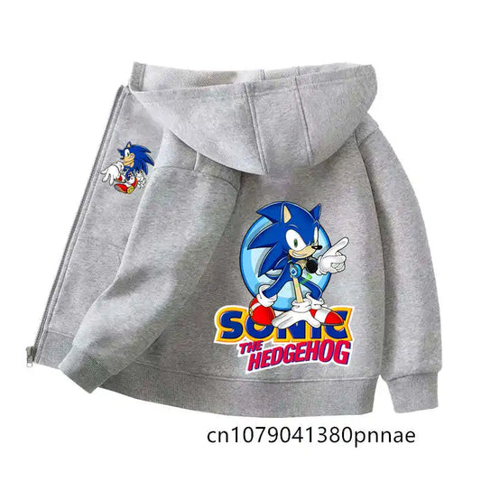 Sonic The Hedgehog:  Zipper Hoodie Set Zipper Hoodie Fashion Coat Kids Cartoon Teen Tracksuits Toddler Clothe Sport Suit