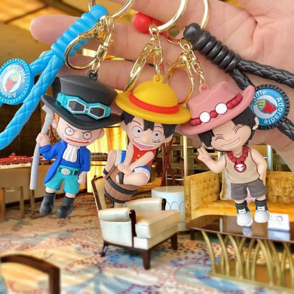 One Piece: Keychain with Cartoon Luffy and Zoro Characters, Ideal for Cosplay Accessories and Gifts