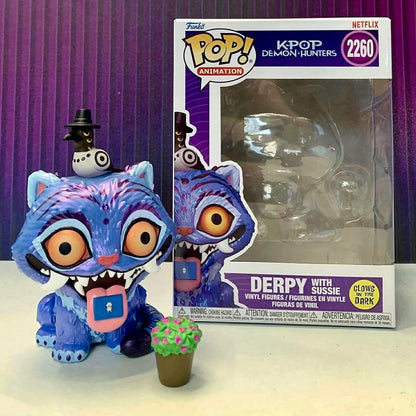 KPop Demon Hunters: Derpy with Sussie (Glow)Figure Funko Pop! #2260 Official Authentic Limited Edition Figures KPop Fans Gift Toy