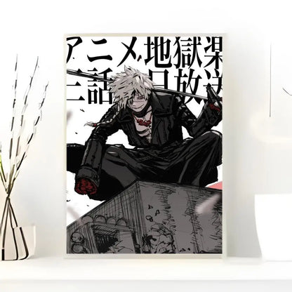 Hell's Paradise: Classic anime  Poster  Self-adhesive Art Waterproof Paper Sticker Coffee House Bar Room Wall Decor